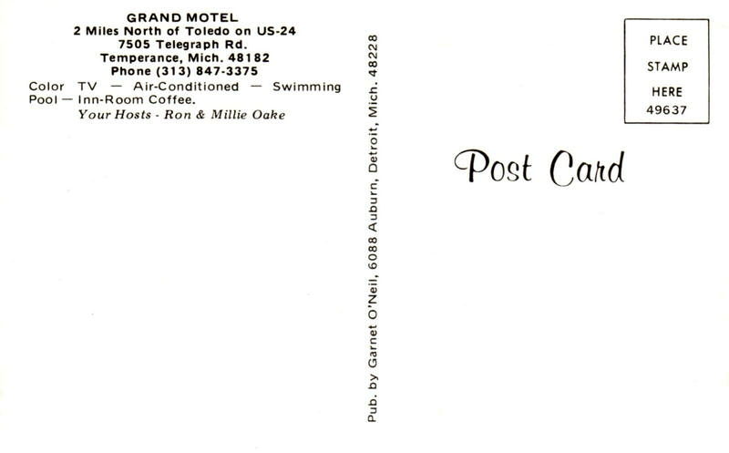 Grand Motel - Vintage Postcard